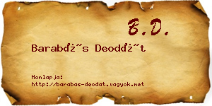 Barabás Deodát névjegykártya